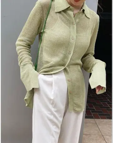 moussy M 언더 바 메쉬 피스타치오 상의