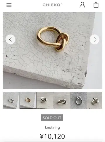 chieko+ knot ring 골드