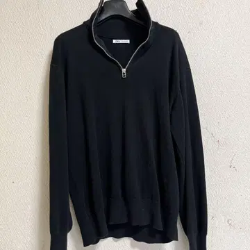 자라 블랙 집업 스웨터 M