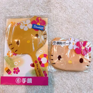 일광화상 키티 복권 손거울 얼굴 모양 파우치