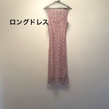 한국제 롱 드레스 더스티 핑크