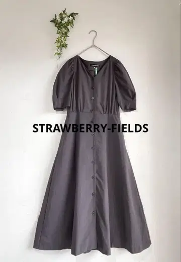 STRAWBERRY-FIELDS 일본제 허리 마크 롱 플레어 원피스