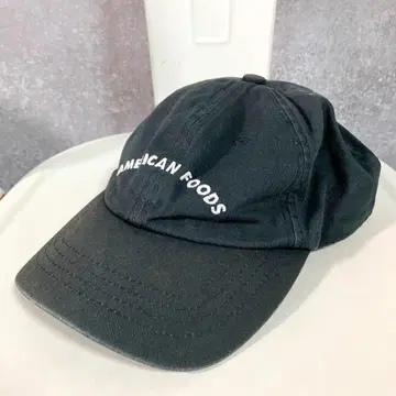 AMERICAN FOODS 캡 블랙 로고 자수 100% 코튼