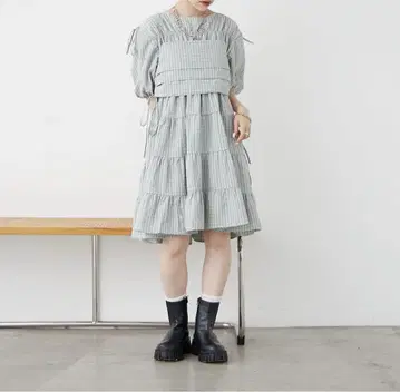 w closet 티어드 원피스 + 뷔스티에 세트