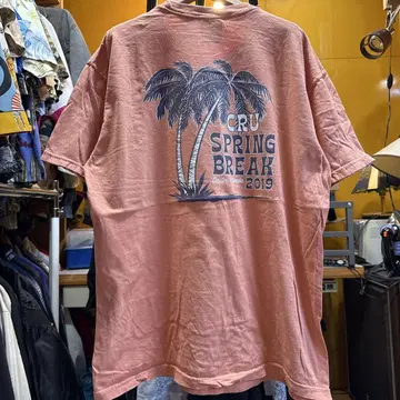 미국 빈티지 의류 CRU SPRING BREAK 2019 티셔츠 핑크