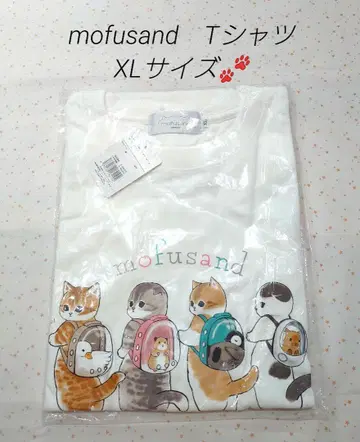 모프 샌드 mofusand 티셔츠 XL LL 화이트 반팔