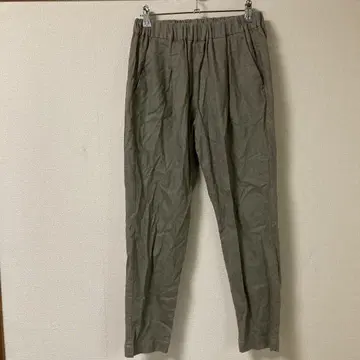 URBAN RESEARCH DOORS 카키 스트레이트 팬츠 허리밴딩