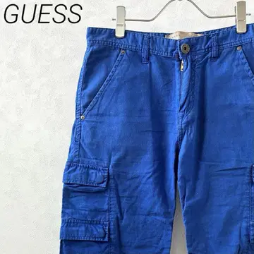 GUESS 하프 팬츠 카고 팬츠 포켓 부착 심플 캐주얼