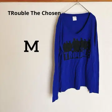 TRouble The Chosen V넥 긴팔 티셔츠 블루 [M]