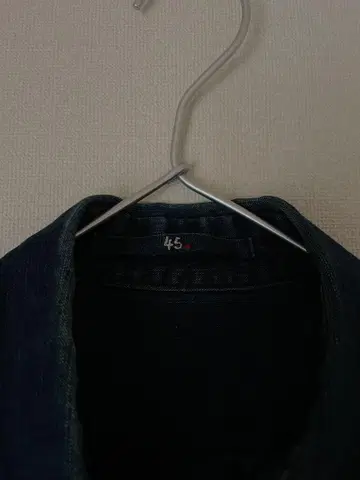 45r 데님 다크 블루 긴팔 셔츠 플리츠