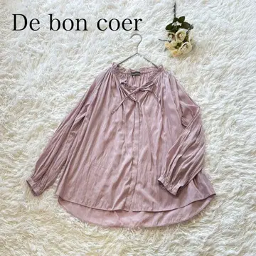 De bon coer 드봉 쿨 핑크 리본 셔츠 블라우스 드레이프감