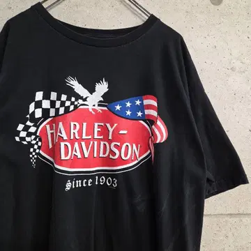 HARLEY-DAVIDSON/USED 프린트 티셔츠/로고/성조기