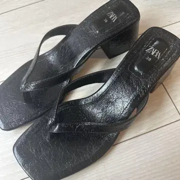 자라 블랙 비치 샌들 힐 38