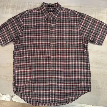 nautica 노티카 남성용 반팔 셔츠 플란넬 셔츠 체크 L 구제 의류