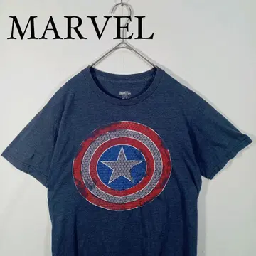 MARVEL 캡틴 아메리카 티셔츠 네이비 S 아메리칸 코믹스