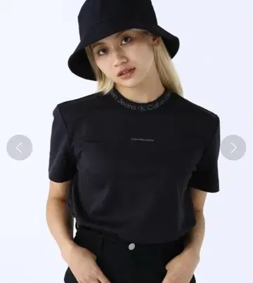 CALVIN KLEIN JEANS 로고 인터샤 크루넥 티셔츠