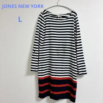 JONES NEW YORK 스트라이프 긴팔 원피스 L 사이즈