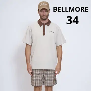 BELLMORE 벨모어 하프 팬츠 골프 로고 체크 34 XL