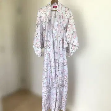 핑크 꽃무늬 라메 유카타 리틀 프린세스