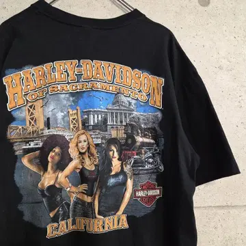 HARLEY-DAVIDSON/USED 프린트 티셔츠/여성/캘리포니아