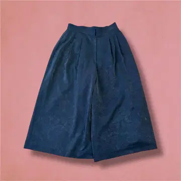 일본제 가우초 팬츠 팬츠 넉넉한 캐주얼 M 블랙 무늬