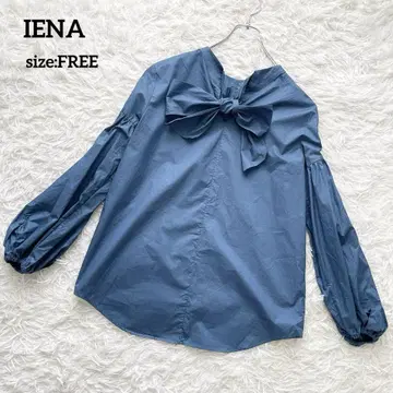 IENA 이에나 백 리본 블라우스 블루 23SS
