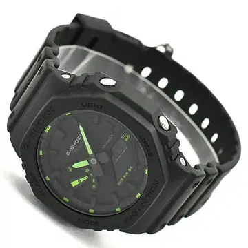G-SHOCK 아나디지 남성용 손목시계 블랙 그린 네온 컬러