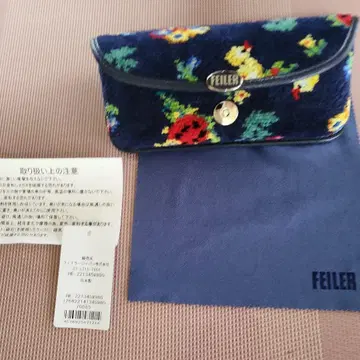 FEILER 꽃무늬 안경 케이스 네이비