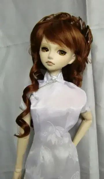 내열 인형 가발 [히메카즈라] 볼륨 헤어 웨이브 오렌지 브라운 MS