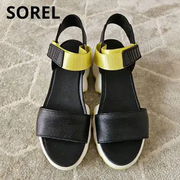 SOREL 스포츠 샌들 블랙/옐로우 USA8 25cm