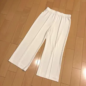 고급 스트레치 이지 팬츠 화이트 허리 밴딩 넉넉한