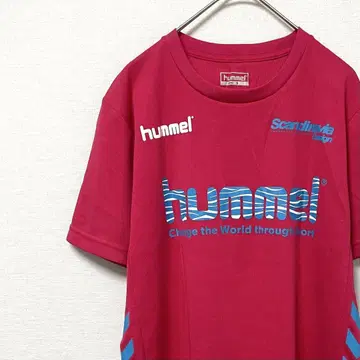 hummel 티셔츠 반팔 로고 프린트 크루넥 얇은 소재 스포츠 축구