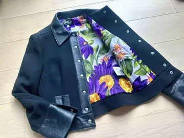 D&G 블랙 자켓, 스카프 포함 블루종 가죽 블랙 블랙