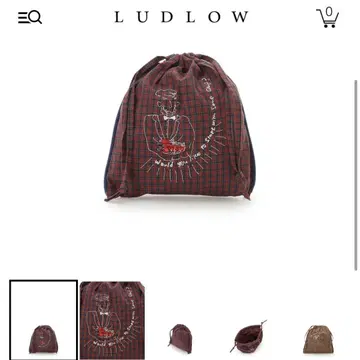 LUDLOW 체크 무늬 드로우 스트링 파우치