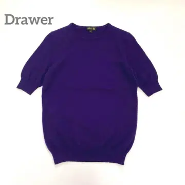 새상품급 Drawer 캐시미어 100 크루넥 넥 숏 슬리브 니트