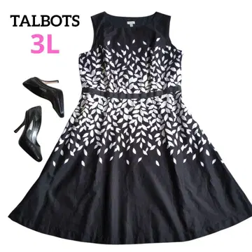 TALBOTS 탈봇 원피스 빅 사이즈 리프 무늬 예쁜 A 라인