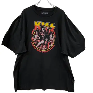 키스 KISS 밴딩 티셔츠 블랙 3XL 빈티지 여름옷 [4784]