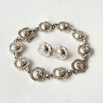 GEORG JENSEN 조지 젠슨 장미 팔찌 귀걸이 세트