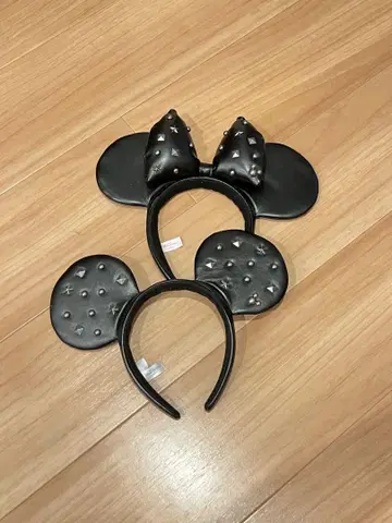 미키 미니 스터드 블랙 머리띠 2개 세트