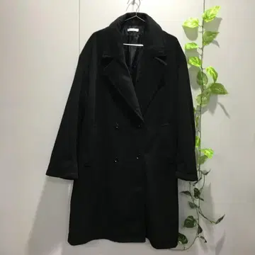 WEGO 체스터 코트 블랙 무지 더블 버튼 심플 M 사이즈