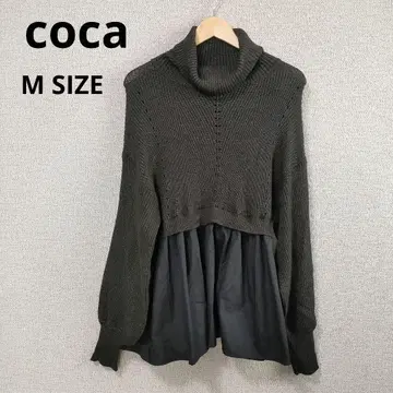 새상품 coca 코카 터틀넥 니트 긴팔 M 그레이