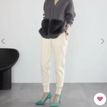 ELFRANK 화이트 니트 조거 팬츠