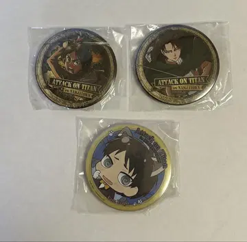 진격의 거인 남코 난자 타운 캔뱃지 엘렌 리바이 세트