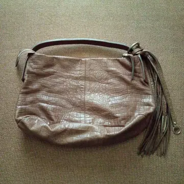 GIANNI CHIARINI 프린지 가죽 백 숄더 브라운