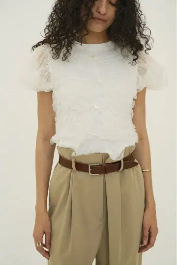 클라네/clane/TULLE VEST LAYERED TOPS