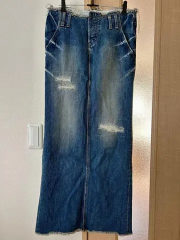 MOUSSY 프린지 데님 스커트