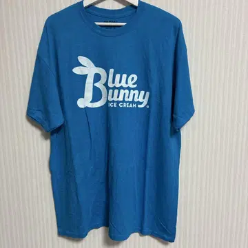 T143 Blue Bunny 아이스크림 로고 티셔츠 XL 블루