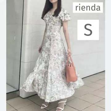 rienda 더블 플레어 슬리브 원피스 반팔