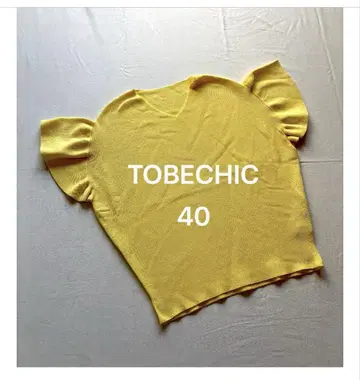 TOBECHIC 40 사이즈 밝은 봄/여름 반팔 니트