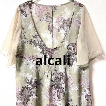 alcali 올리브 그린 튜닉 페이즐리 그을린 24A362